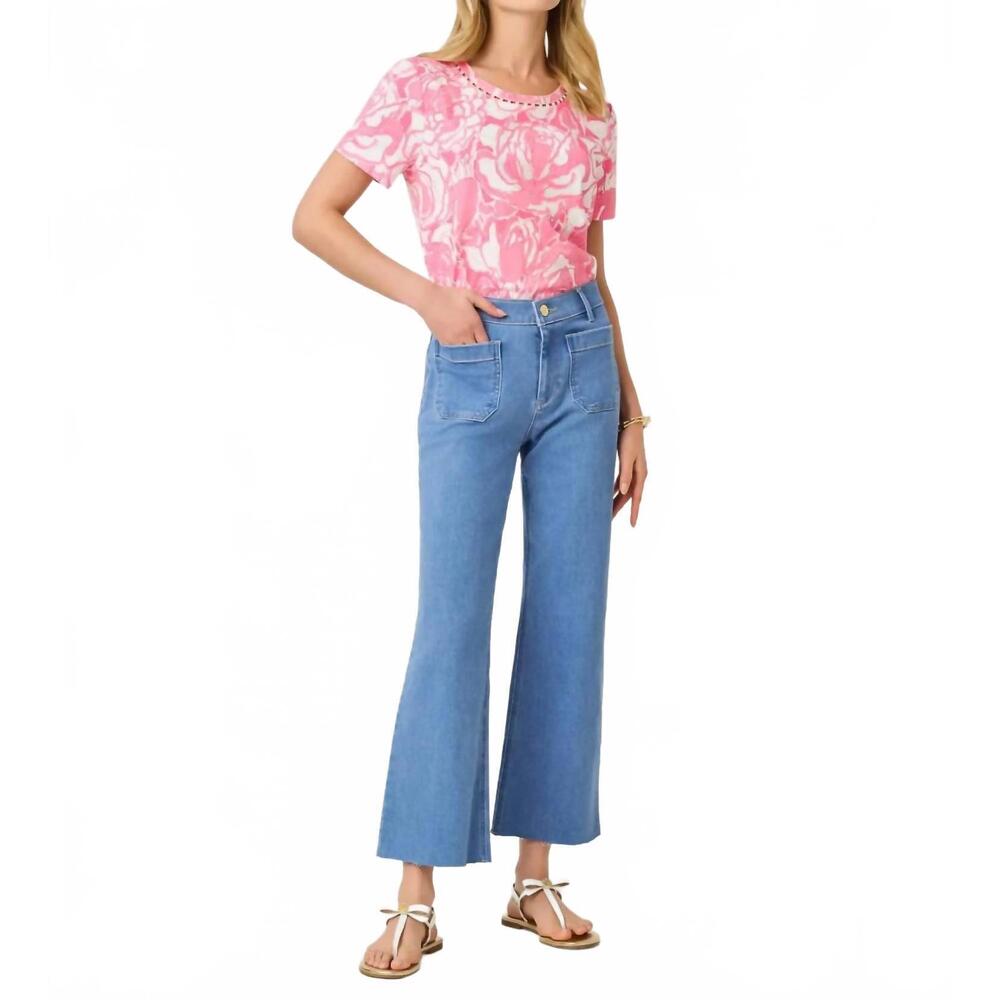 NEW LILLY PULITZER harleen high rise crop jean in rosanna wash - Picture 5 of 8